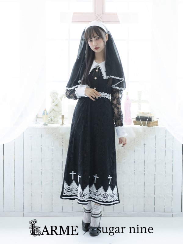 画像1: 【即日発送】シスターコスプレ/レースワンピース【sugar nineハロウィン3点セット】【S-XLサイズ/1カラー】[YMT]