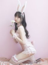 【即日発送】セクシーレースバニーコスプレ【sugar nineハロウィン6点セット】【S-Lサイズ/3カラー】[YMT]