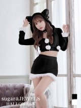 【即日発送】セットアップベロアキャットコスプレ/2ピース/セパレート【sugar nineハロウィン4点セット】【S-Mサイズ/2カラー】[YMT]
