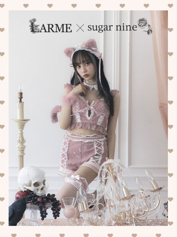 画像1: 【即日発送】【マリームーンコラボ】 セクシーレースキャット【ハロウィンコスプレ6点セット】【S-Lサイズ/5カラー】[YMT]