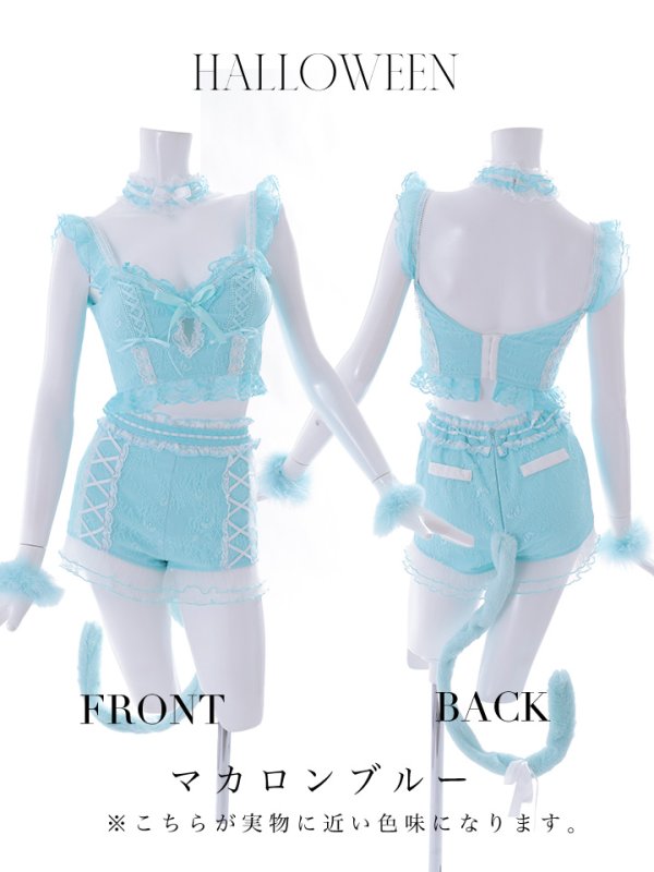 画像42: 【即日発送】【ハロウィン】【マリームーンコラボ】 セクシーレースキャット【コスプレ6点セット】【XS-L/7カラー】[OF01]