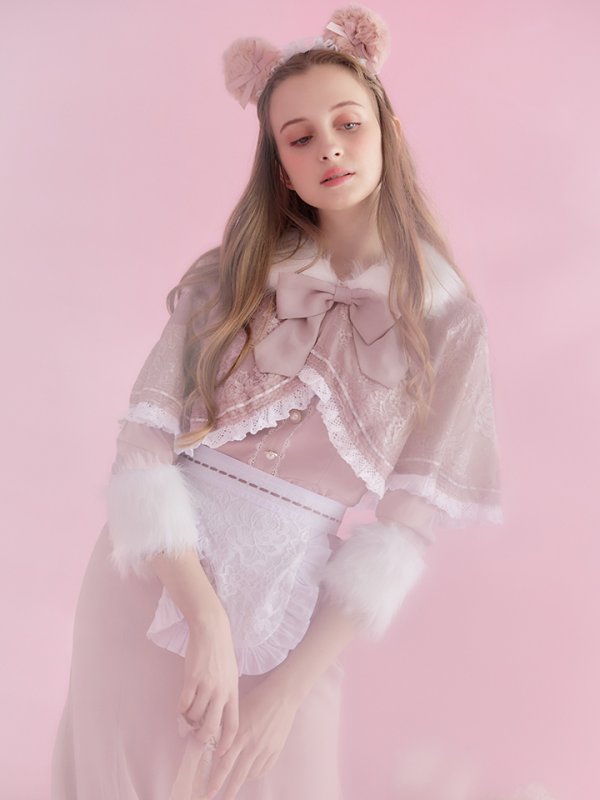 画像10: 【SALE!!】【即日発送】ファーポンチョ付きベアメイドコスプレ/ワンピースコスプレ【sugar nineハロウィン4点セット】【S-Lサイズ/1カラー】[OF01]