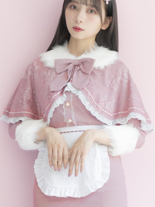 画像5: 【SALE!!】【即日発送】ファーポンチョ付きベアメイドコスプレ/ワンピースコスプレ【sugar nineハロウィン4点セット】【S-Lサイズ/1カラー】[OF01]