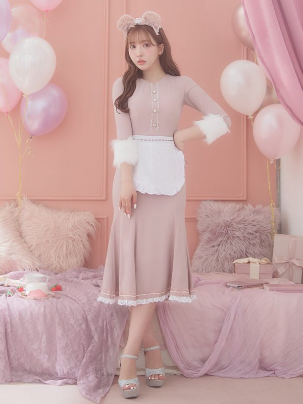 画像6: 【SALE!!】【即日発送】ファーポンチョ付きベアメイドコスプレ/ワンピースコスプレ【sugar nineハロウィン4点セット】【S-Lサイズ/1カラー】[OF01]