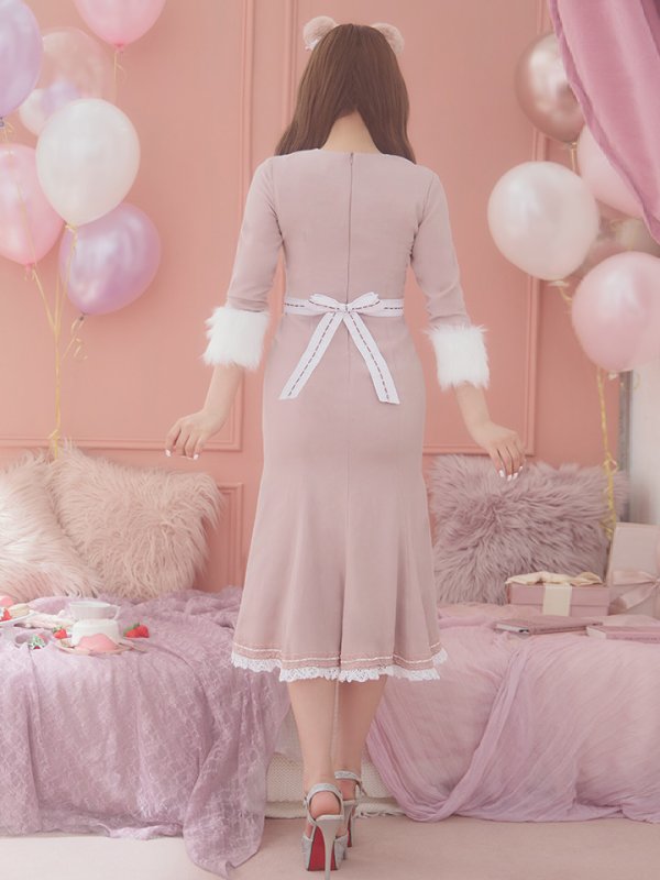 画像8: 【SALE!!】【即日発送】ファーポンチョ付きベアメイドコスプレ/ワンピースコスプレ【sugar nineハロウィン4点セット】【S-Lサイズ/1カラー】[OF01]