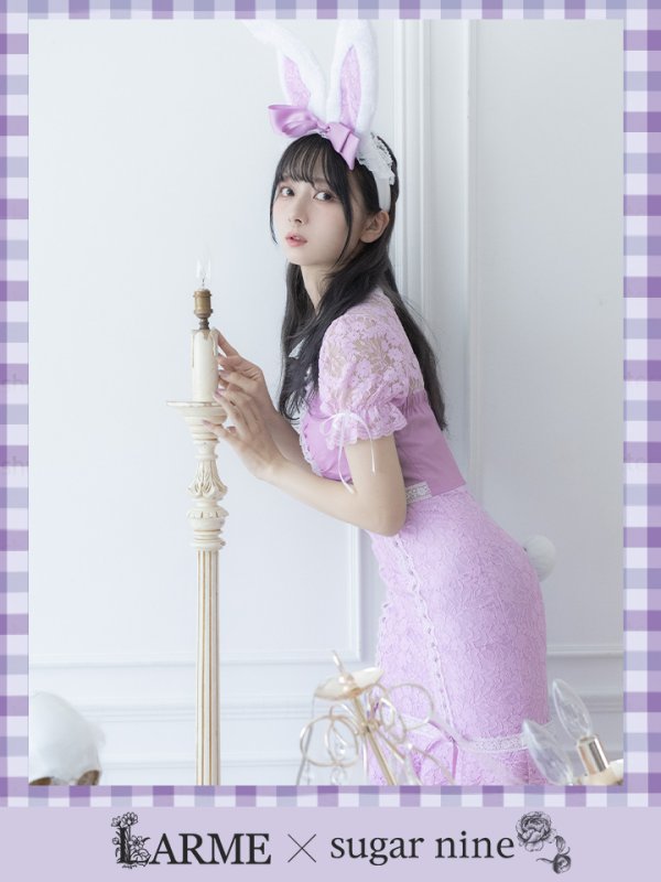 画像2: 【値下げ！】【即日発送】バニーレースワンピースコスプレ/マーメイドスカート【sugar nineハロウィン3点セット】【S-Lサイズ/2カラー】(SU220153)[YMT]
