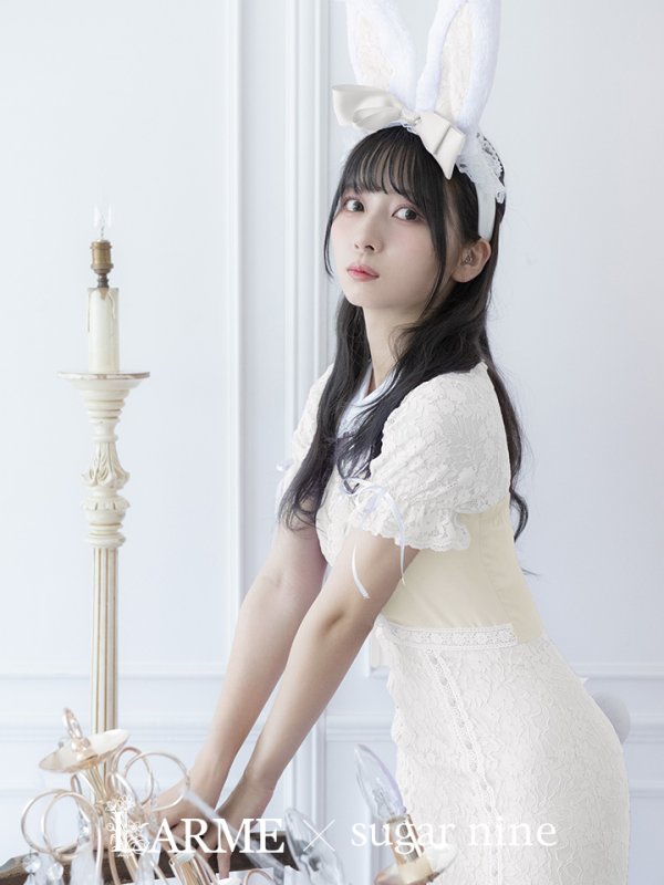 画像1: 【値下げ！】【即日発送】バニーレースワンピースコスプレ/マーメイドスカート【sugar nineハロウィン3点セット】【S-Lサイズ/2カラー】(SU220153)[YMT]