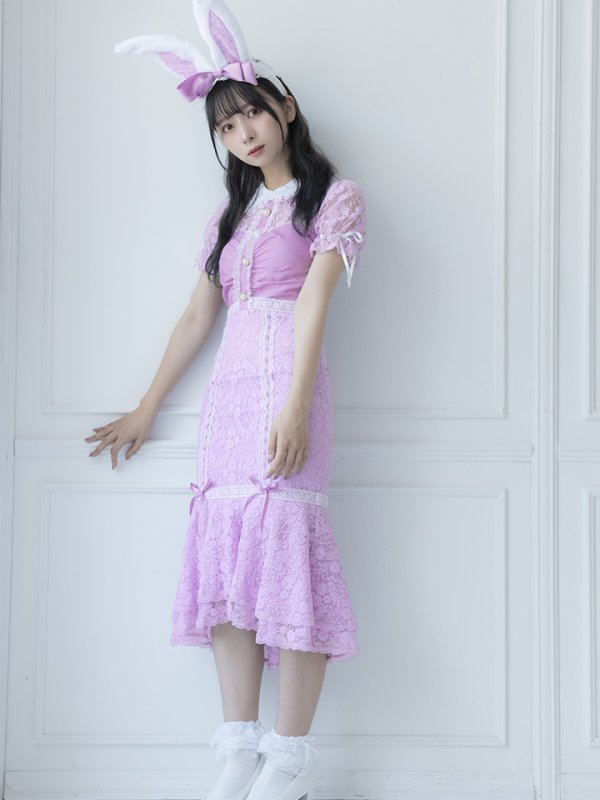 画像4: 【SALE!!】【即日発送】バニーレースワンピースコスプレ/マーメイドスカート【sugar nineハロウィン3点セット】【S-Lサイズ/2カラー】(SU220153)[OF01]