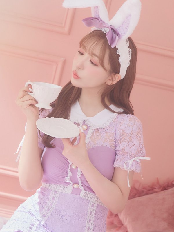 画像7: 【SALE!!】【即日発送】バニーレースワンピースコスプレ/マーメイドスカート【sugar nineハロウィン3点セット】【S-Lサイズ/2カラー】(SU220153)[OF01]