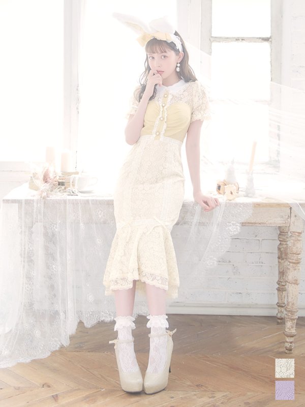 画像2: 【値下げ！】【即日発送】【ハロウィン】 バニーレースワンピースコスプレ 【コスプレ3点セット】【S-Lサイズ/2カラー】[YMT]