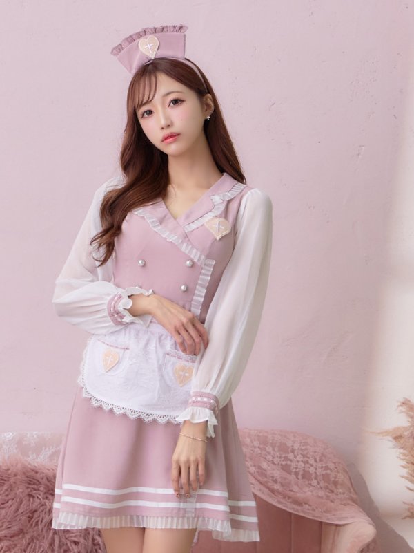 画像10: 【即日発送】ナースコスプレ/ワンピースコスプレ/Aライン/フレアスカート【sugar nineハロウィン3点セット】【S-Lサイズ/1カラー】(SU220155)[OF01]