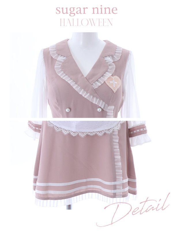 画像13: 【即日発送】ナースコスプレ/ワンピースコスプレ/Aライン/フレアスカート【sugar nineハロウィン3点セット】【S-Lサイズ/1カラー】(SU220155)[OF01]