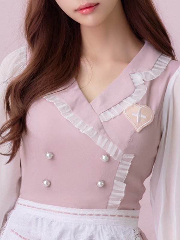 画像9: 【即日発送】ナースコスプレ/ワンピースコスプレ/Aライン/フレアスカート【sugar nineハロウィン3点セット】【S-Lサイズ/1カラー】(SU220155)[OF01]