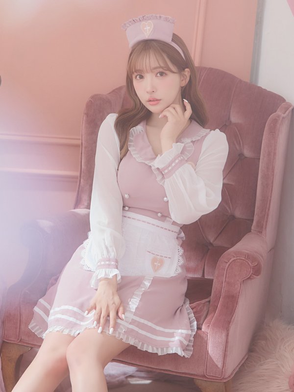 画像9: 【即日発送】ナースコスプレ/ワンピースコスプレ/Aライン/フレアスカート【sugar nineハロウィン3点セット】【S-Lサイズ/1カラー】(SU220155)[OF01]