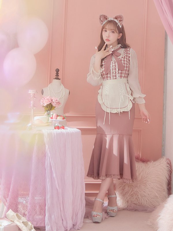 画像5: 【即日発送】ツイードキャットワンピースコスプレ/マーメイドスカート【sugar nineハロウィン3点セット】【S-Lサイズ/1カラー】[OF01]