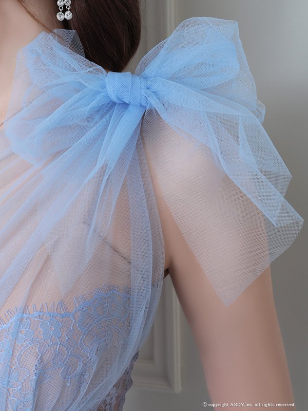 画像40: 【an ANDY Fashion Press 08 COLLECTION 01】フラワーレース/ ワンショル/ リボンデザイン/ フリル/ チュール/ マーメイド/ ロング/ キャバドレス long[OF05]