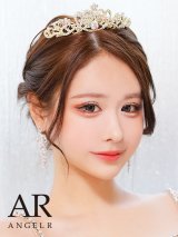 【アクセサリー：ヘアアクセ】【ANGEL R/エンジェルアール】ティアラ/ バースデー/ ウェディング/ ビッグストーン/ フラワービジュー/ ヘアアクセ/ 髪飾り[OF02]