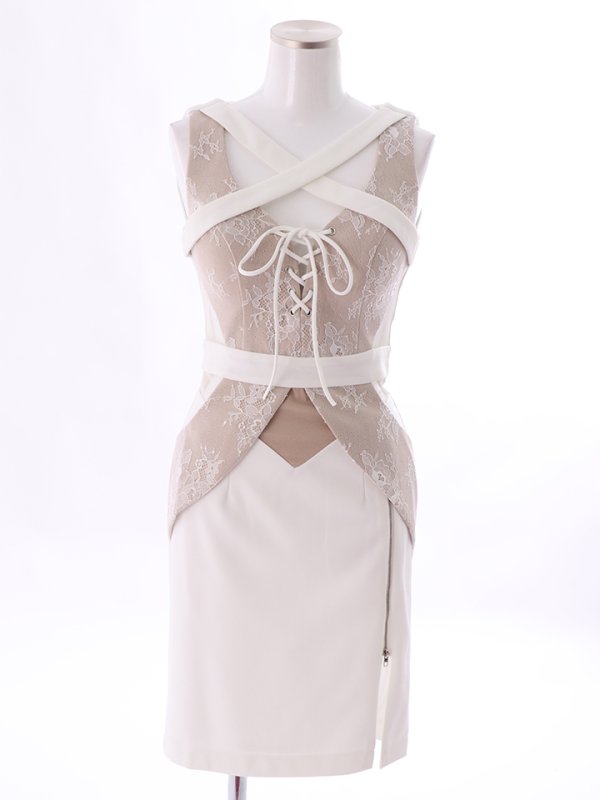 画像10: 【GLAMOROUS ANDY Fashion Press 06 COLLECTION 03】ワンカラー/ バストクロス/ シアーレース/ タイト/ ミニドレス / キャバドレス[OF05]