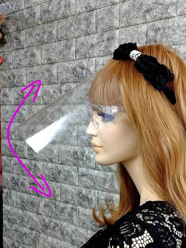 画像4: 【シールド単品10枚入り】エンリケちゃん着用 キラキラスワロフスキー付きフェイスシールド