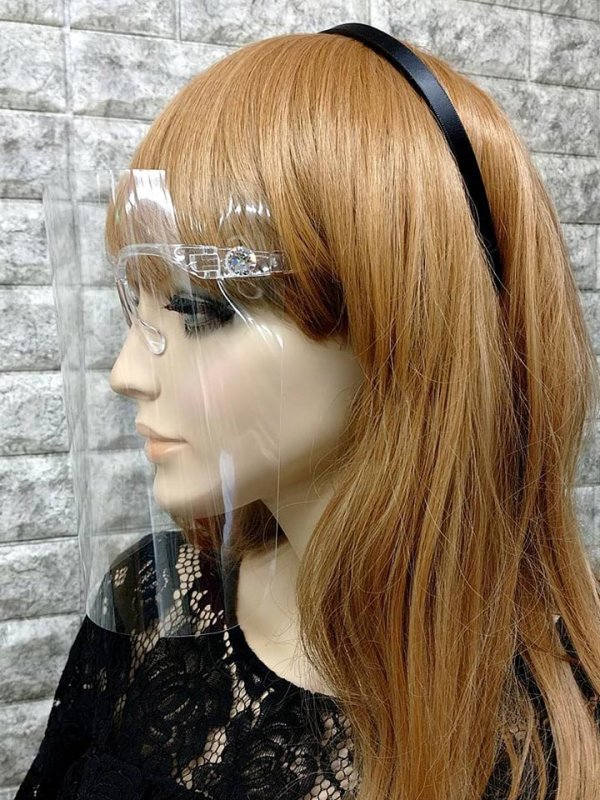 画像5: 【シールド単品10枚入り】エンリケちゃん着用 キラキラスワロフスキー付きフェイスシールド