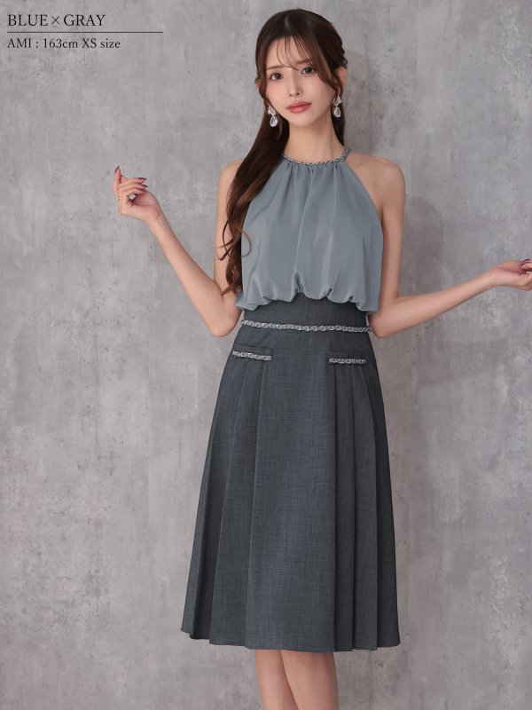 ブルーxグレー モデル：あみ　身長：163cm　着用サイズ：Sサイズ