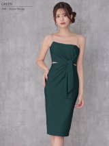 【12月上旬-12月中旬発送予定】XSサイズあり【Veautt/ヴュート】【OF05】ノースリーブ/ ノットデザイン/ タック/ ウエス/ カット/ タイト/ ミディアムドレス/ キャバドレス