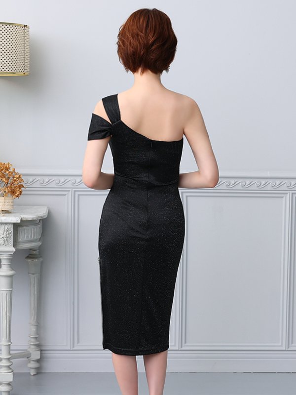 画像23: XSサイズあり【Veautt/ヴュート】【OF05】ワンショルダー/ ラメ生地 /  ストレッチ/ タイト/ ミディアムドレス/ キャバドレス