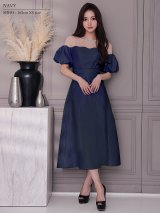 【予約商品/8月中旬-8月下旬発送予定】XSサイズあり【Veautt/ヴュート】【OF05】パフスリーブ/ レース/ ビジュー/ Aライン/ フレア/ ロングドレス/ キャバドレス