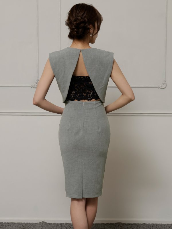 グレー　モデル：七瀬みほ　身長：162cm　着用サイズ：XSサイズ