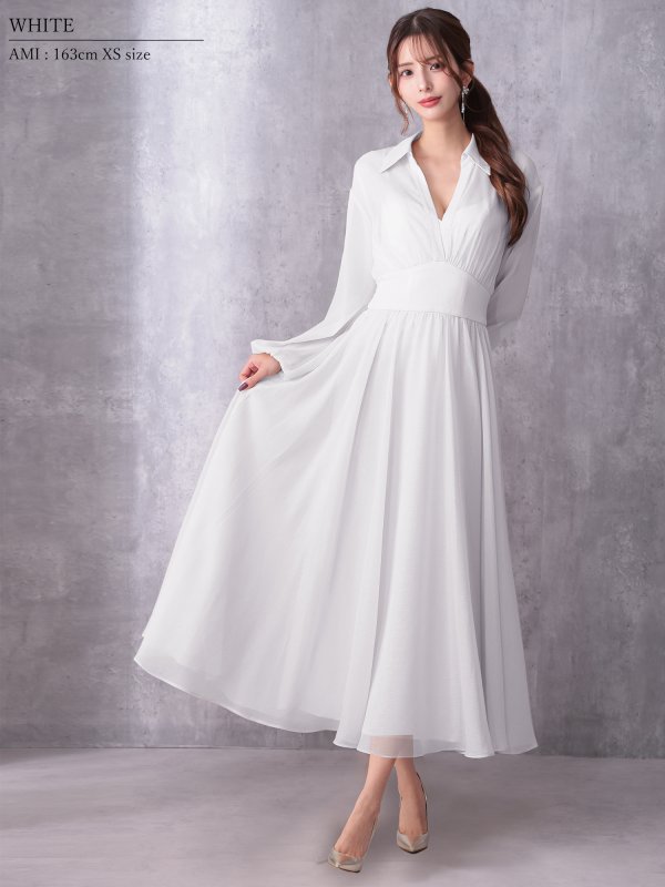 ホワイト モデル：あみ　身長：163cm　着用サイズ：Sサイズ