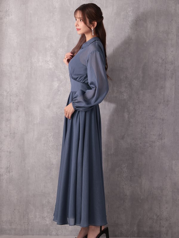 ブルー モデル：あみ　身長：163cm　着用サイズ：Sサイズ