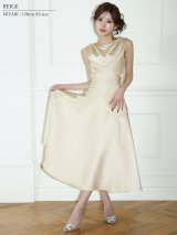 【予約商品/4月中旬-4月下旬発送予定】【Veautt/ヴュート】ウエストクロスデザイン/ ドレープ/ バックオープン/ リボン/ セパレート/ フレア/ ミディアムドレス/ キャバドレス[OF05]