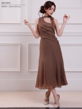 【予約商品/10月中旬-10月下旬発送予定】【Veautt/ヴュート】ワンショルダー/ ティアード/ フリル/ アシンメトリー/ フレア/ Aライン/ ミディアムドレス/ キャバドレス[OF05]