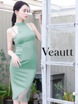 XSサイズあり【Veautt/ヴュート】【OF05】アメリカンスリーブ/ ヘムシースルーメッシュ/ ワンカラー/ ストレッチ/ タイト/ ミディアムドレス/ キャバドレス