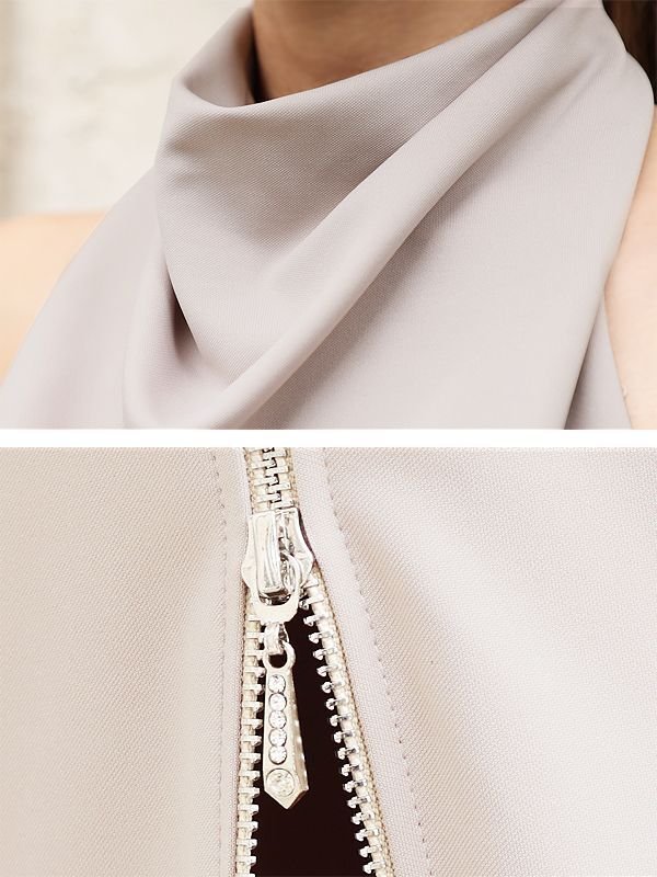 画像8: XSサイズあり【Veautt/ヴュート】ハイネック/ サイドスリット/ ファスナー/ タイト/ひざ丈/ミディアム/ ミニドレス/ キャバドレス[OF05]