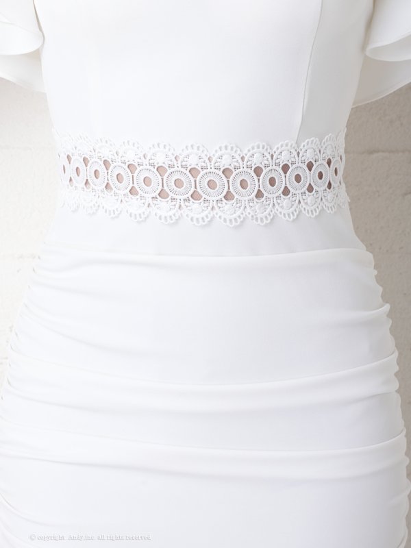 画像6: 【ANDY/アンディ】ワンカラー/ ノースリーブ/ フリル/ ドレープ/ バックリボン/ タイト/ ミニドレス/ キャバドレス[OF05]