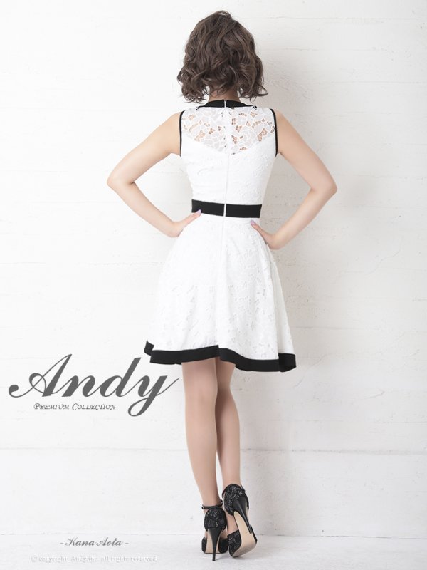 画像4: 【Andy ANDY Fashion Press 11 COLLECTION 04】フラワーレース/ ウエストリボン/ ノースリーブ/ ラインデザイン/ フレア/ ミニドレス/ キャバドレス[OF05]