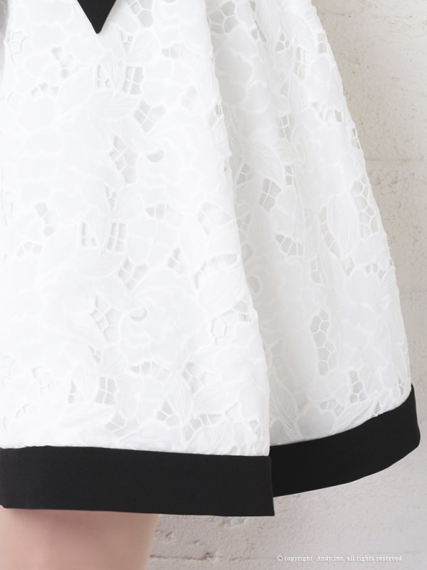 画像7: 【Andy ANDY Fashion Press 11 COLLECTION 04】フラワーレース/ ウエストリボン/ ノースリーブ/ ラインデザイン/ フレア/ ミニドレス/ キャバドレス[OF05]