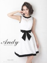 【Andy ANDY Fashion Press 11 COLLECTION 04】フラワーレース/ ウエストリボン/ ノースリーブ/ ラインデザイン/ フレア/ ミニドレス/ キャバドレス[OF05]