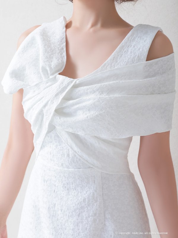 画像19: 【Andy ANDY Fashion Press 14 COLLECTION 04】ジャガード/ ワンカラー/ デコルテクロスリボン/ アシンメトリー/ フレア/ Aライン/ 台形スカート/ ミニドレス/ キャバドレス[OF05]