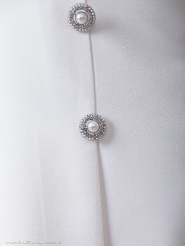 画像16: 【an/アン】バストカット/ 五分袖/ 長袖/ 袖あり/ レース切り替え/ ハイネック/ ボタン/ プリーツ/ Aライン/ ミニドレス/ キャバドレス[OF05]