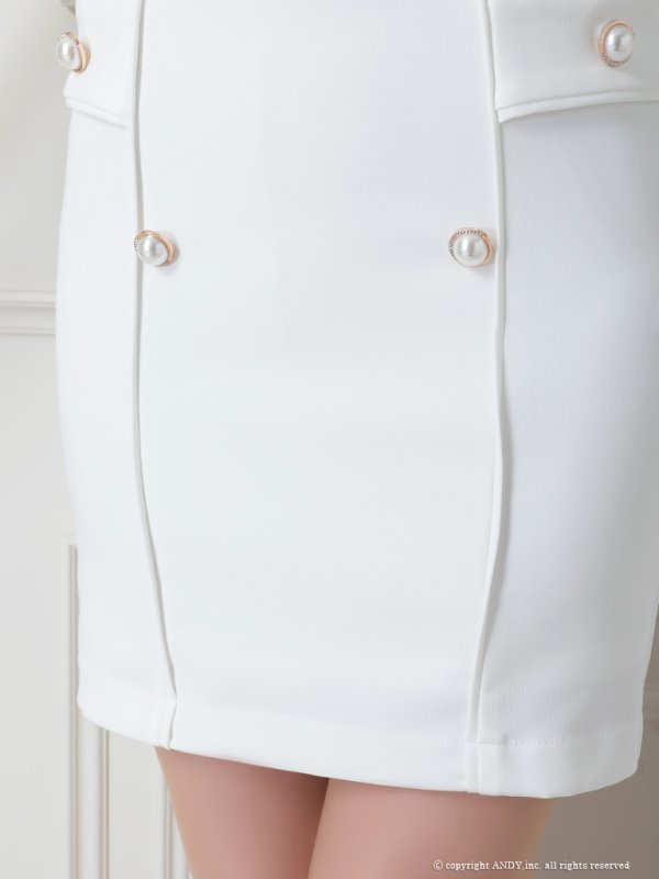 画像39: 【an /アン】スクエアネック/ フリルショルダー/ パールボタン/ ワンカラー/ タイト/ ミニドレス/ キャバドレス[OF05]