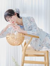 【即日発送】クラシカルローズブルー浴衣 OBI-siwa-200-kj-13-OW / HIMO-903-kj-W / HEKO-800-sb-5-WH / YA-953-kn-BL / YA-1081-kj-BL / GETA-01-kj-2-BL / [YMT]