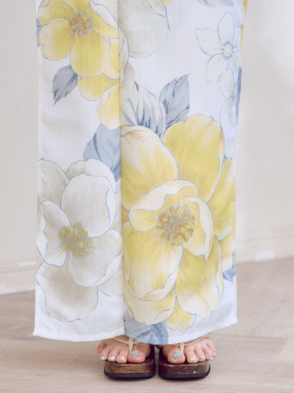 画像22: ヘルシー油彩牡丹浴衣【浴衣３点セット 浴衣/帯/下駄】[YMT]