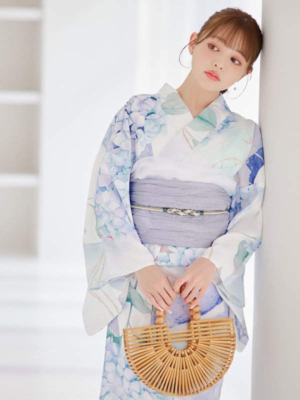 画像11: 【即日発送】シャーベット水彩紫陽花浴衣【浴衣３点セット 浴衣/帯/下駄】[OF04]