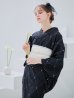 画像2: 【予約 / 5月下旬発送予定】アーガイルビジュー浴衣 OBI-siwa-204-wk-12-OW / HIMO-906-yn-PEARL / HEKO-800-sb-5-W / YA-1080-kj-B / GETA-01-kj-1-B/ [yo/YMT] (2)