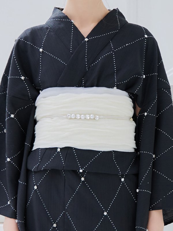 画像12: 【即日発送】アーガイルビジュー浴衣【浴衣３点セット 浴衣/帯/下駄】[YMT]