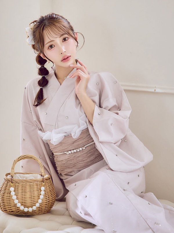 画像17: アーガイルビジュー浴衣【浴衣３点セット 浴衣/帯/下駄】[YMT]