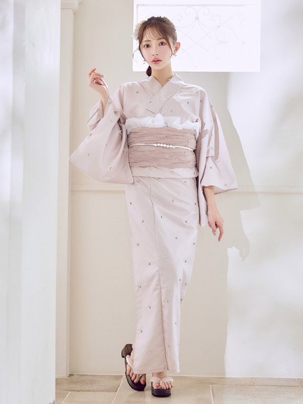 画像7: アーガイルビジュー浴衣【浴衣３点セット 浴衣/帯/下駄】[YMT]