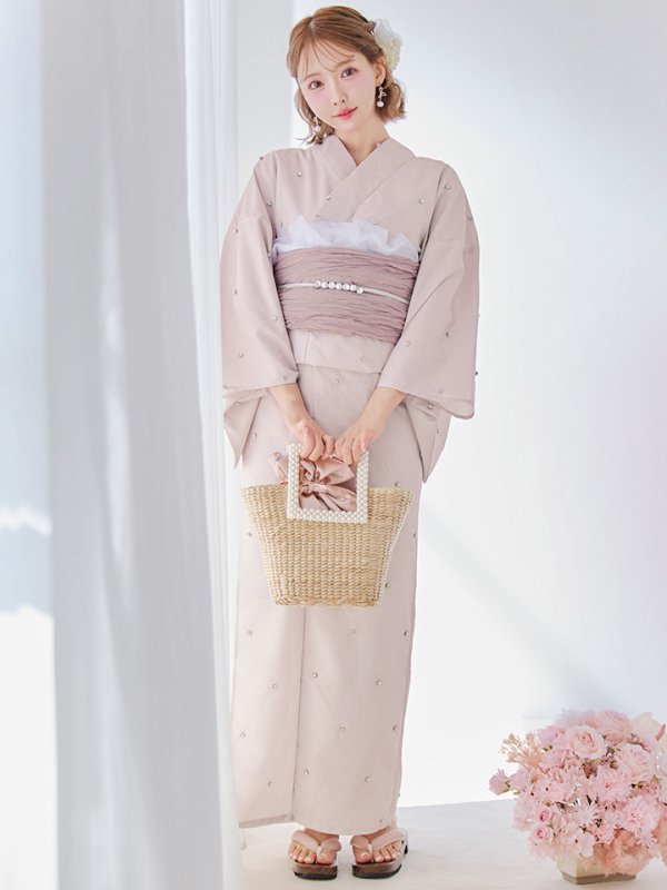 画像30: アーガイルビジュー浴衣【浴衣３点セット 浴衣/帯/下駄】[YMT]